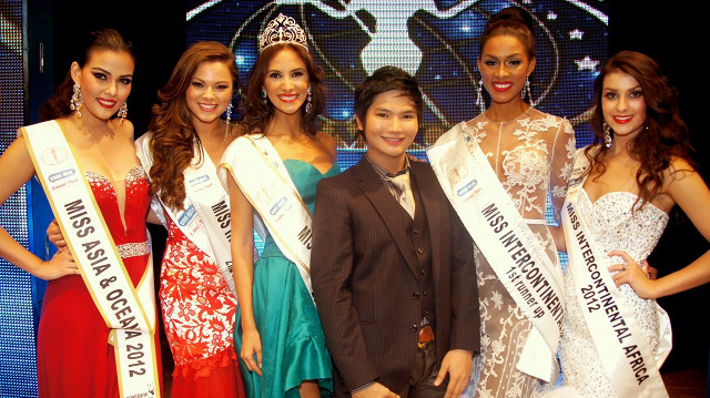 WINNERS OF MISS INTERCONTINENTAL 2012. Missosology's Pawee Ventura [4th from left] with 1st runner-up Miss Puerto Rico Genesis Davila; 2nd runner-up Miss England Laura Ashfield; 3rd runner-up Miss South Africa Roxanne Zeller; 4th runner-up Miss Thailand Carla Porter; and Miss Venezuela Daniela Chalbaud, title holder. All photos courtesy of Pawee Ventura
