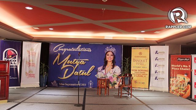 WAITING FOR MUTYA. The banquet hall of Gloria Maris in Gateway, Cubao, where the victory presscon was held