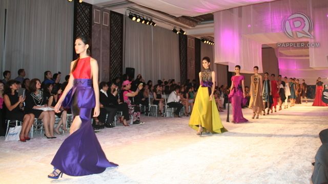 SPLASH OF COLOR. Gaupo's collection stands out against the white backdrop