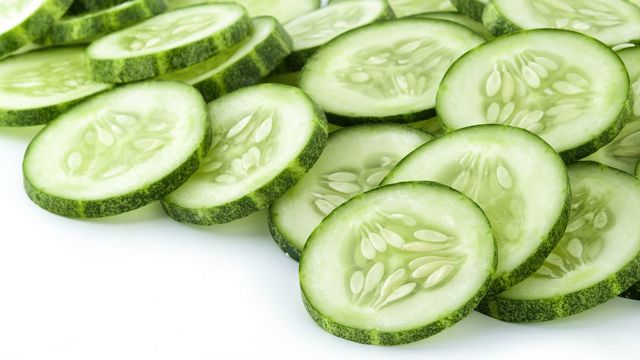 GOODBYE, EYEBAGS! Cucumber also soothes and lightens the skin