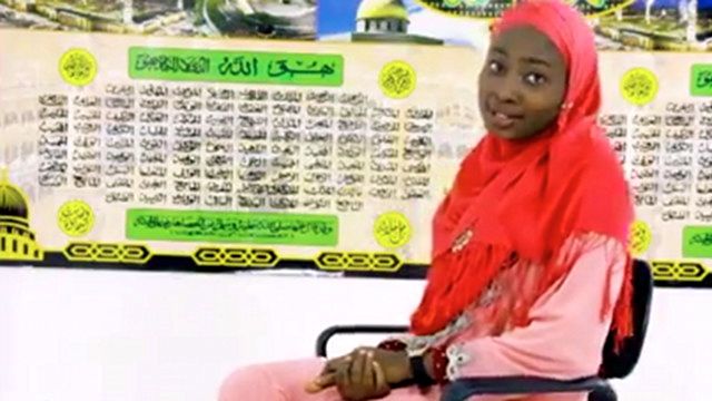 MUSLIMAH WORLD 2013. Winner Obabiyi Aishah Ajibola from Nigeria. Screen shot from YouTube [Aishah Obabiyi]