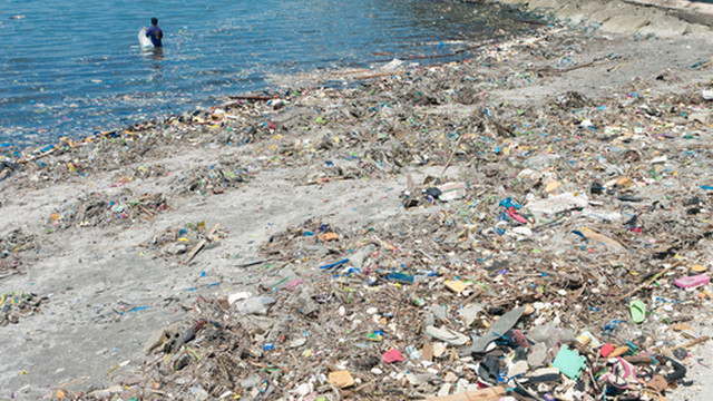 COASTS OF GARBAGE. Storms carry garbage from the metropolis to coasts like this one