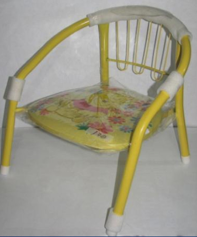TOY FURNITURE. This sample of a yellow-painted metal 'Winnie the Pooh' chair with back rest, 26,900 ppm of lead. All photos courtesy of EcoWaste Coalition