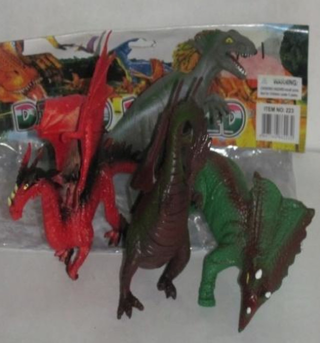 TOY DRAGON. This sample of a red and green dragon with 5,207 ppm of lead