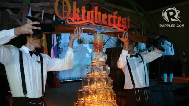FREE-FLOWING. The beer towers signifies the endless, free-flowing beer at Oktoberfest