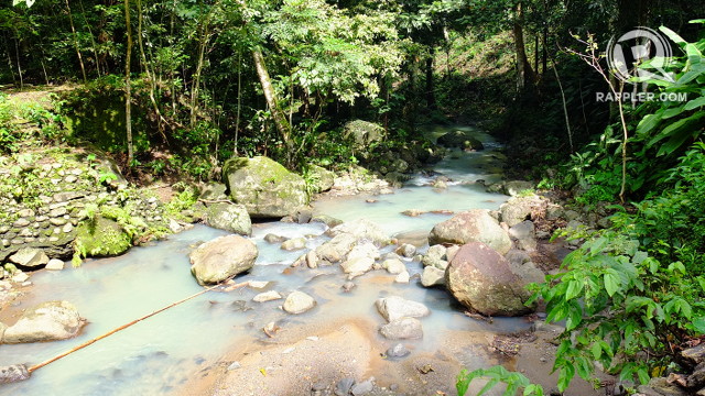 SIGHTS TO SEE. The Mulawin Creek in Mount Makiling is white with sulphur making it good for the skin