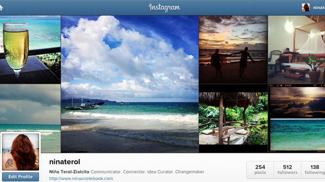 INSTAGRAM.COM/NINATEROL. The social network Instagram has fast become a favorite among travelers because of its simple interface and photo-enhancing features