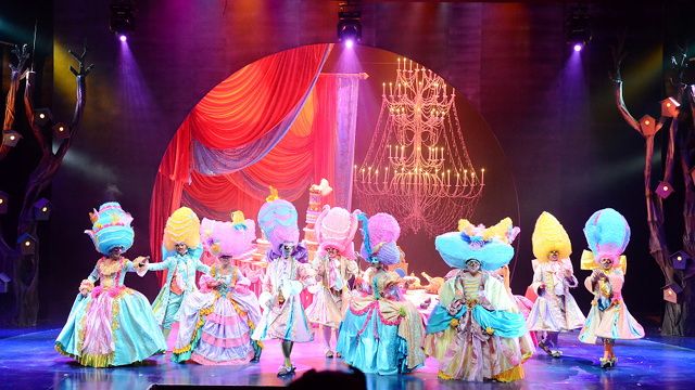 CANDY-COLORED PALETTE. The lavish set and costume design by Mio Infante with lighting by John Battala