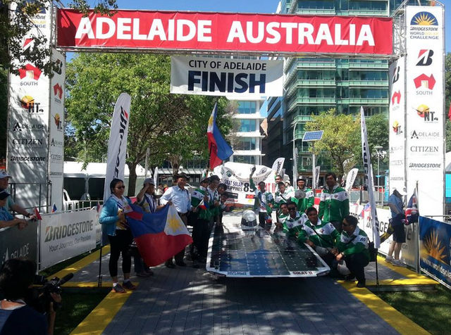 BLAZING AWAY. Sikat II-A, the latest Philippine-made solar car, finished 3rd in the Adventure Class category of the 2013 World Solar Challenge in Australia. Photo courtesy of Donna Manio