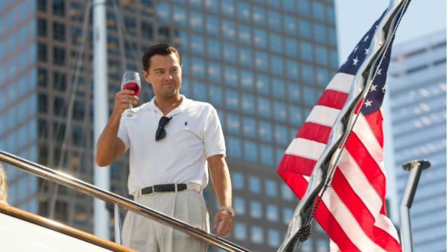 THE WOLF. Jordan Belfort (Leonardo DiCaprio) toasts his success in 'The Wolf of Wall Street.' Screengrab from the film's Facebook account 