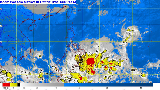 MTSAT ENHANCED-IR Satellite Image taken at 5:32 am, January 11, 2014. Image from PAGASA