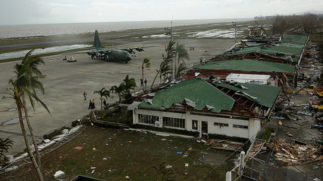 THREATS TO ECONOMY. Yolanda damage to Tacloban's one and only airport was a big blow to the city's economy. Photo by EPA/Francis Malasig