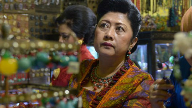ANI YUDHOYONO. The First Lady visits a jewelry exhibition in November 2013. Photo by Adek Berry/Agence France-Presse