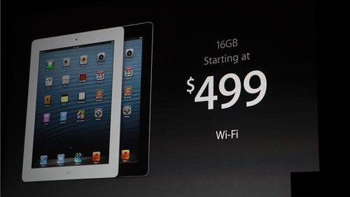 4th-generation iPad starts at $499