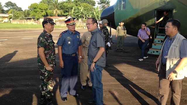 P-Noy arrives in Masbate City via a C130 flight from Villamor Airbase. Photo from Aquino's official Twitter account