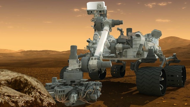 This artist's concept features NASA's Mars Science Laboratory Curiosity rover, a mobile robot for investigating Mars' past or present ability to sustain microbial life. Image credit: NASA/JPL-Caltech 