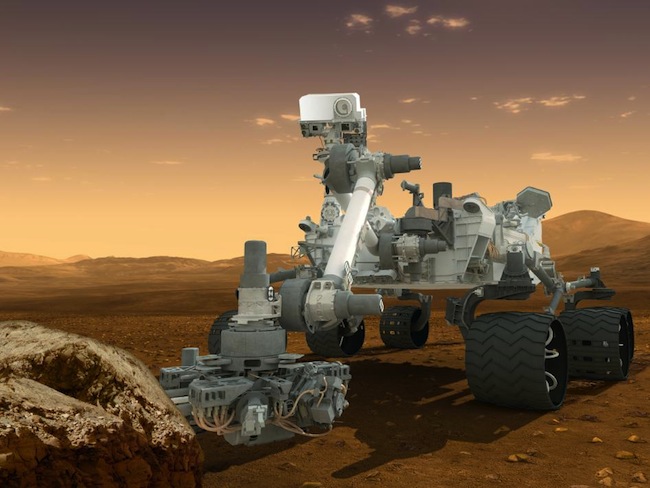 This artist's concept features NASA's Mars Science Laboratory Curiosity rover, a mobile robot for investigating Mars' past or present ability to sustain microbial life. Image credit: NASA/JPL-Caltech 