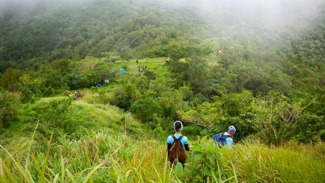 HIKERS DESCENDING FROM MT. Manabu