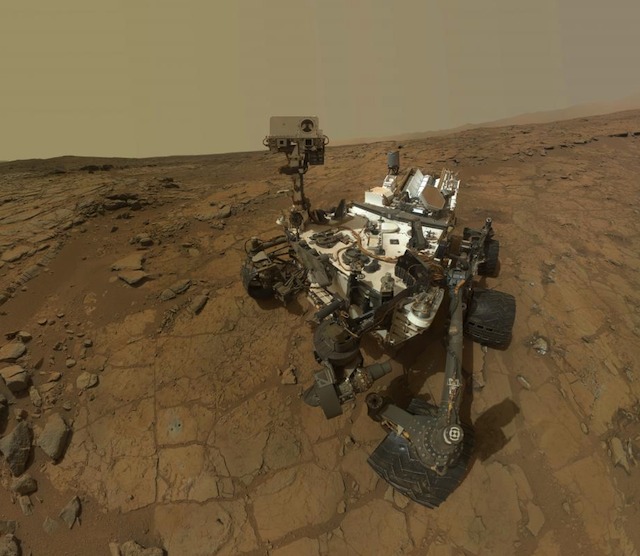 MARTIAN SELFIE. A self-portrait of the Mars rover Curiosity, made from dozens of combined exposures taken by the rover's Mars Hand Lens Imager, released May 2013. Photo courtesy NASA/JPL-Caltech/MSSS