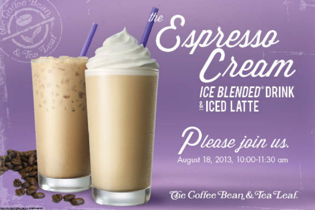CUSTOMER FAVORITES. The Coffee Bean and Tea Leaf are bringing back these espresso flavored drinks. Photo from CBTL's Facebook page.