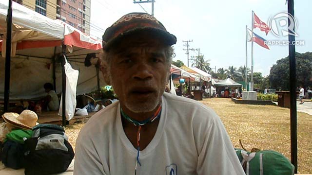 GOING AGAINST THE TRIBE. Dumagat Chief Victor Abajon expressed his disappointment with some Dumagat tribesmen who are pro-APECO. He fears violence might break out if the dissent is not solved. Photo by David Lozada.
