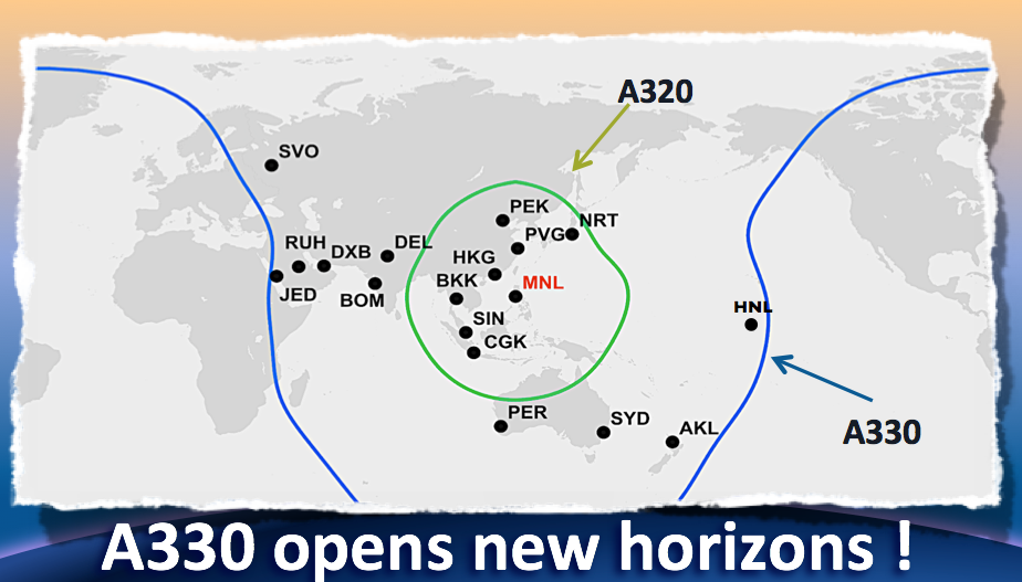 Long- and short-haul coverage of Airbus aircraft. From Cebu Pacific presentation
