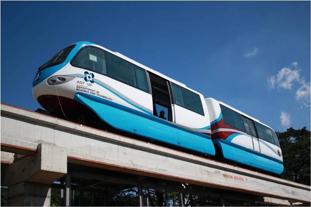 AUTOMATED GUIDEWAY TRANSIT. First ever Filipino-developed train. Photo by DOST-MIRDC