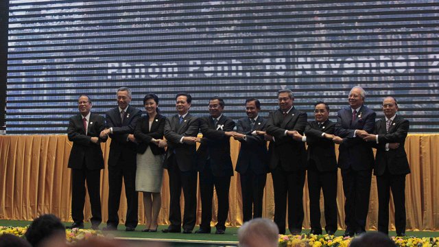 ASEAN leaders in Phnom Penh in Cambodia. Photo by AFP