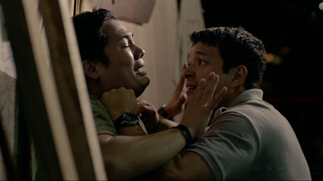 ON THE EDGE. Manoloto as a pimp and Rosales as a widower frantically searching for his kidnapped son. Screen shots from the film