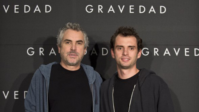 TOO EARLY TO SAY. 'Gravity' screenwriters Alfonso and his son Jonas Cuaron. Photo: Ronaldo Schemidt/AFP