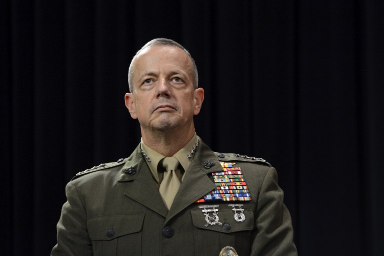 Supreme Allied Commander in Europe (SACEUR) US General John Allen looks on following a meeting of NATO Defense Ministers at NATO headquarter in Brussels on Otober 10, 2012. AFP Photo / Thierry Charlier