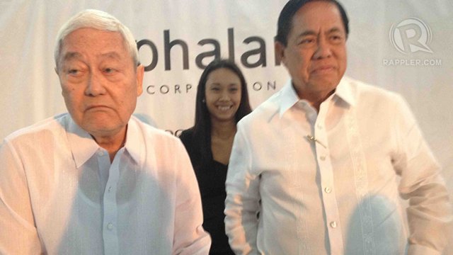 NO MORE SUIT. Atok Big Wedge and Oslo-based firm Intex have reached an 'agreement in principle,' according to the firm of Filipino billionaire Roberto Ongpin (left). File photo by Aya Lowe/Rappler