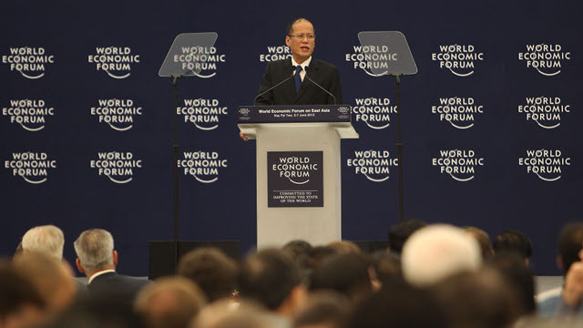 INVITATION. President Benigno Aquino III asks foreign businessmen and tourists to look at the Philippines when he attends the World Economic Forum in Myanmar. Photo by Malacañang Photo Bureau