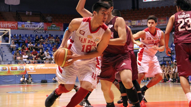 DOMINANT. Dela Cruz and the Red Lions thrashed the Fighting Maroons. Photo from FilOil Flying V Sports' Facebook page.