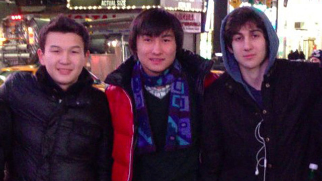 (Left to Right) Azamat Tazhayakov, Dias Kadyrbayev and Dzhokhar Tsarnaev. Image via social networking site, VK.