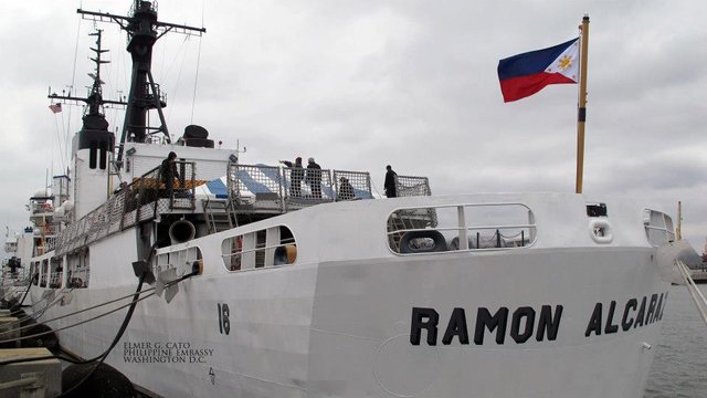 PHILIPPINES BOUND. The BRP Ramon Alcaraz (PF-16) is undergoing refurbishment and refitting at a cost of $15.15 million before its journey back to the Philippines. Photo by Elmer Cato/Philippine Embassy Washington 
