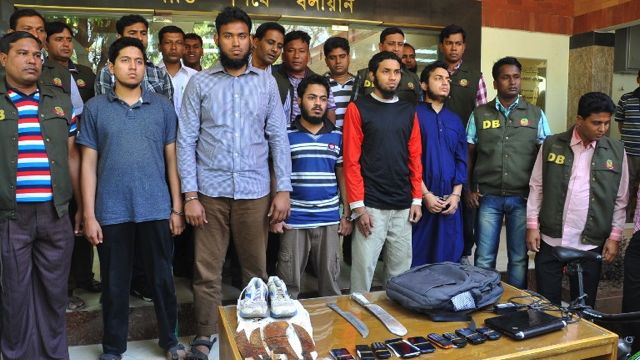 ARRESTED. Bangladesh police arrested five students of an elite private university on charges of murdering an anti-Islamist blogger whose death triggered nationwide turmoil. AFP Photo