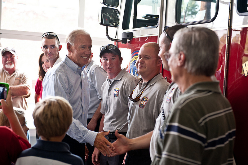 US Vice President Joe Biden at Hillsborough Fire Department in Hillsborough, North Carolina, August 13, 2012. Photo by Christopher Dilts for Obama for America.