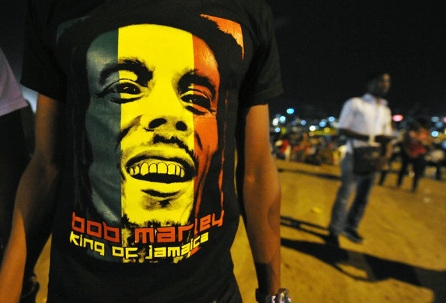 A fan at a concert this year in Ivory Coast commemorating Marley’s death anniversary. Photo: Sia Kambou/AFP