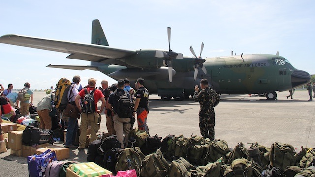 DOUBLE TIME: Military C-130 cargo planes fly 6 flights a day to bring in personnel and necessary equipment to devastated areas. Photo by the Armed Forces of the Philippines