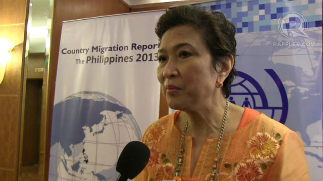 TIME FOR REPATRIATION? CFO Chairperson Imelda Nicolas says the government continues to generate domestic jobs so that OFWs will be enticed to go back to the Philippines. Photo by Sam Evardone.