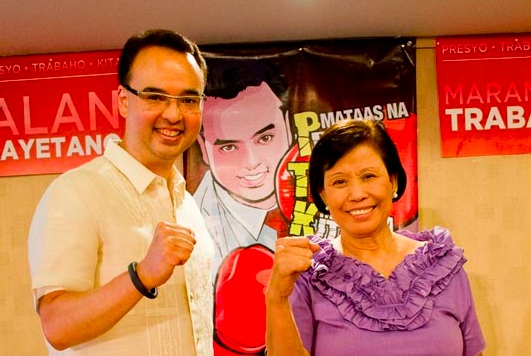 LUCKY CHARM. That's how re-electionist Senator Alan Cayetano calls movie producer Mother Lily Monteverde.