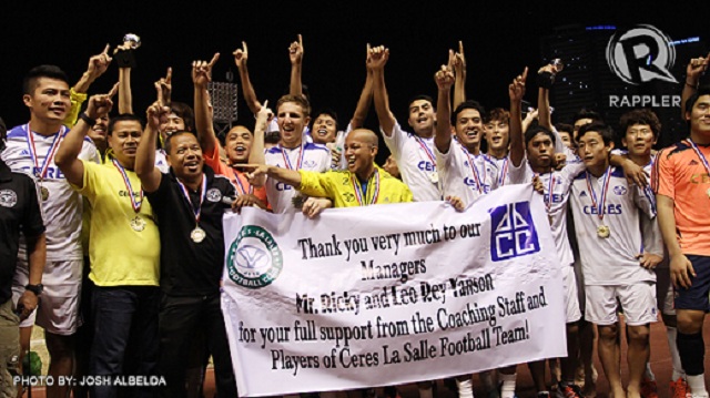 CINDERELLA RUN. Ceres FC victorious after beating PSG FC and winning the crown at the PFF-Smart National Club Championships. Photo by Josh Albelda.