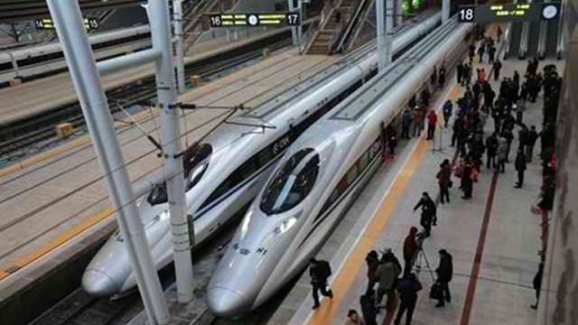 HIGH SPEED. China started service on December 26 on the new 2,298-km (1,425-mile) line between Beijing and Guangzhou means passengers will be whisked from the capital to the southern commercial hub in just eight hours, compared with the 22 hours previously required. AFP photo