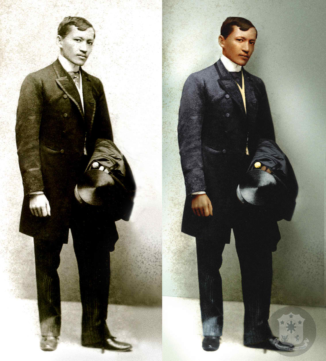 RIZAL'S ICONIC PHOTO. Colorized version of Jose Rizal's photograph taken in 1890. Screen grab from Official Gazette