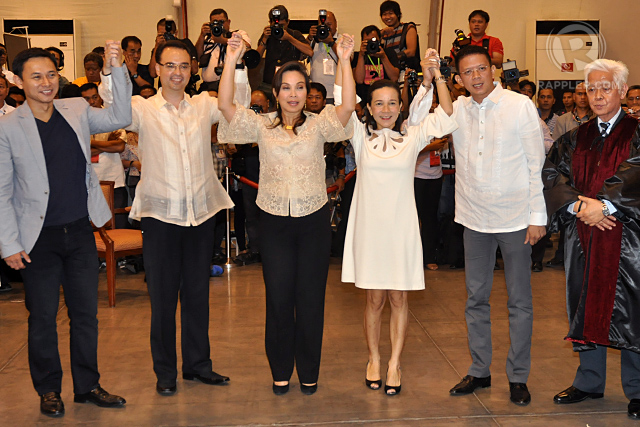 MOVING ON? Sen Alan Peter Cayetano and Sen Loren Legarda dismiss their campaign spat, saying they have moved on. Photo by Arcel Cometa/Rappler