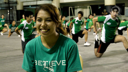 FAITH IN HEART. Co-captain Natasha Mendoza believes her squad's heart can help them win. Devon Wong.