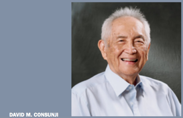 5TH RICHEST. David M. Consunji's net worth of $2.7 billion in 2012, ranked him the 5th richest man in the Philippines, according to Forbes. Photo taken from DMC's 2011 annual report.