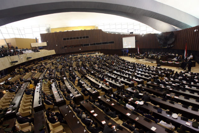 INDONESIA'S LEGISLATURE. Prabowo Subianto's coalition controls 2/3 the House of Representatives. File photo by EPA