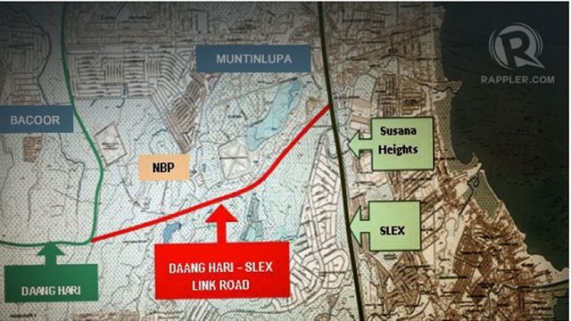 Map of the 2-km Daang Hari-SLEx link road